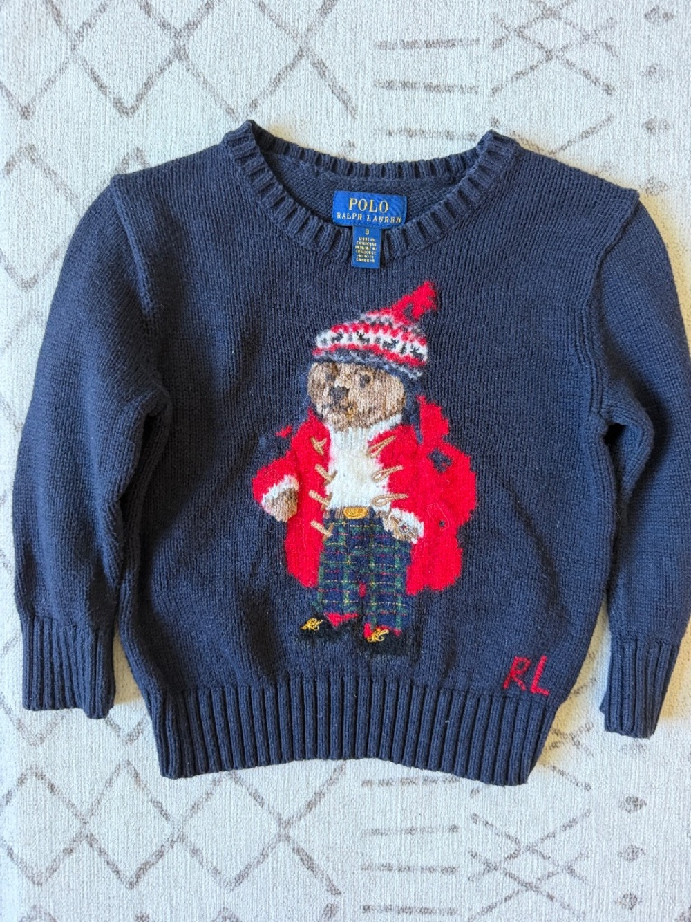 VGUC Ralph Lauren Polo bear sweater 3T